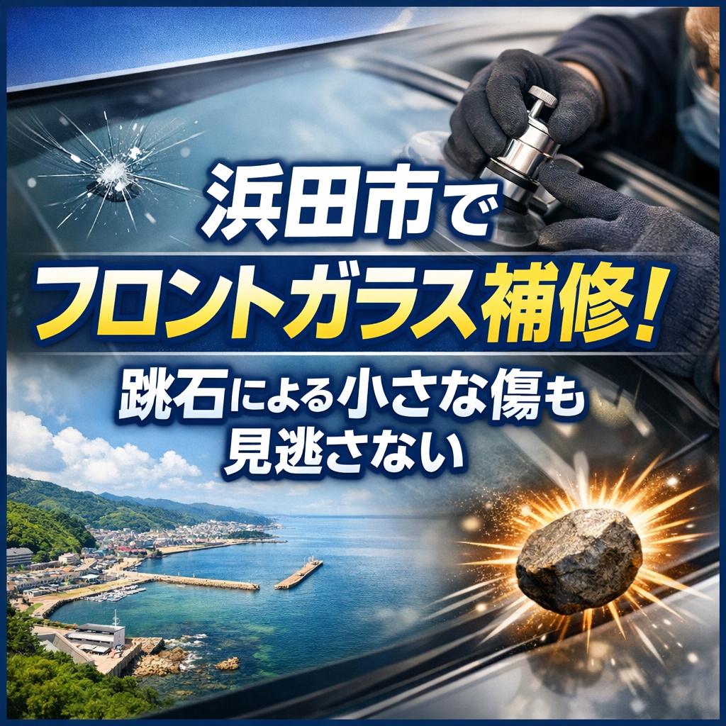 浜田市でフロントガラス補修！跳石による小さな傷も見逃さない